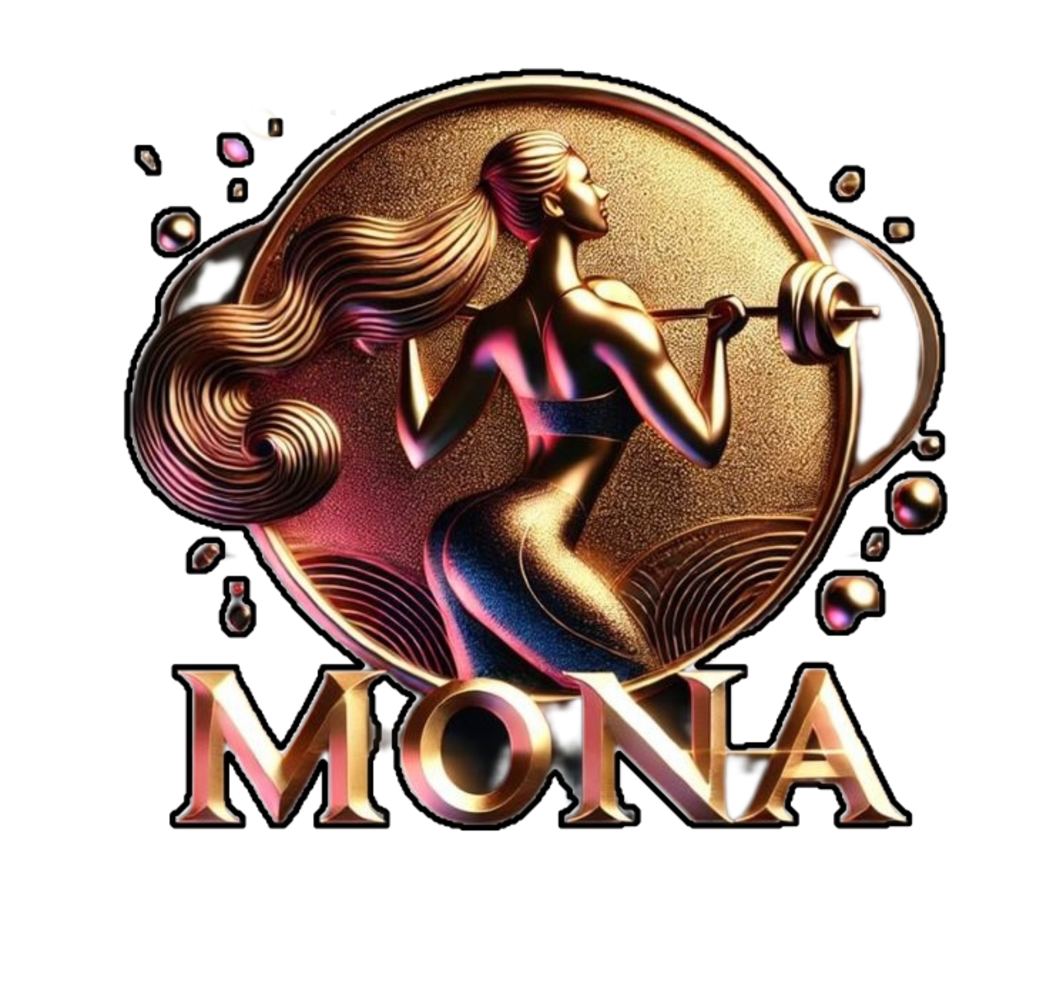 Monika Gajić Logo, stylized initials MG in pink and white